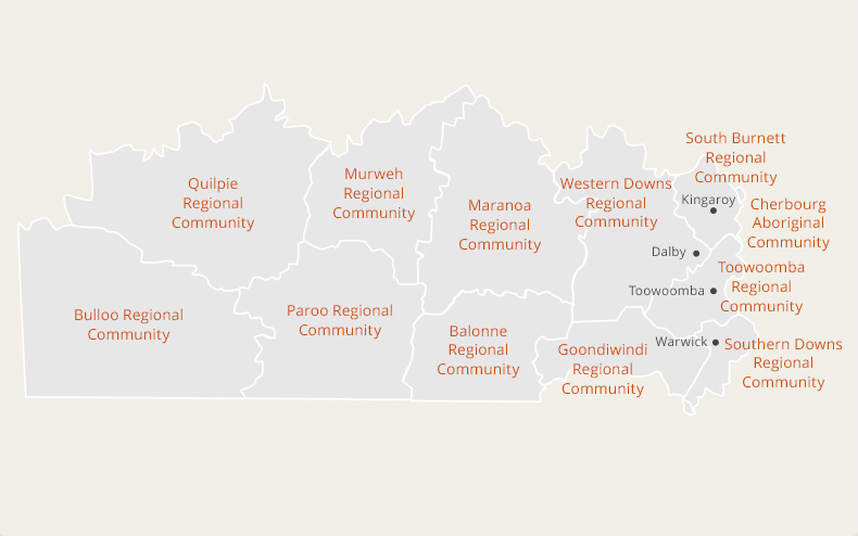 Darling Downs - Partners In Recovery Communities Map